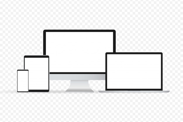 Illustrazione di gadget isolato portatile Smartphone moderno del computer portatile del computer su un fondo bianco