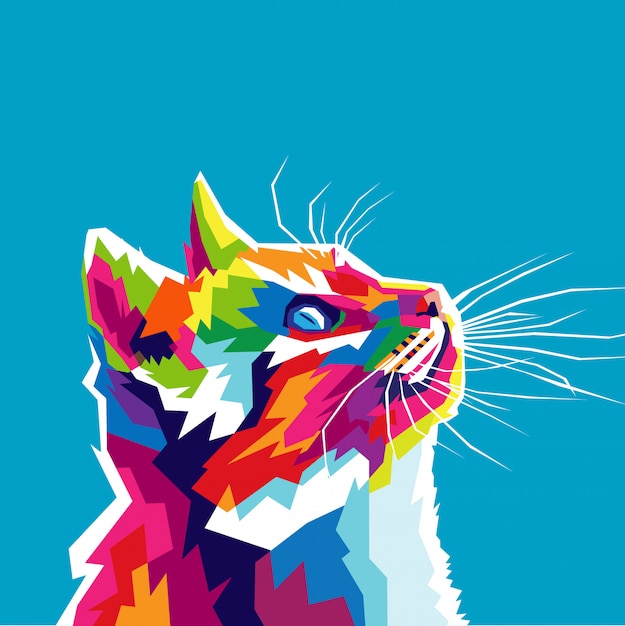 Illustrazione di gatto colorato