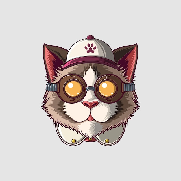 Illustrazione di gatto in uno stile carino