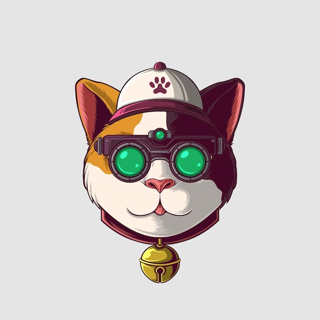 Illustrazione di gatto in uno stile carino