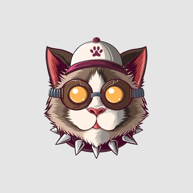 Illustrazione di gatto in uno stile carino