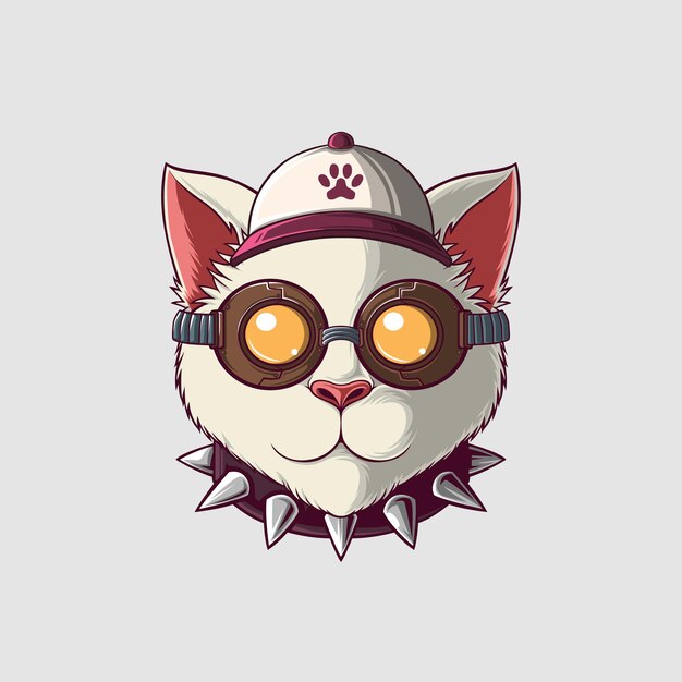 Illustrazione di gatto in uno stile carino
