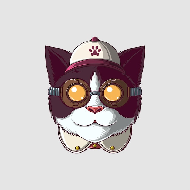 Illustrazione di gatto in uno stile carino
