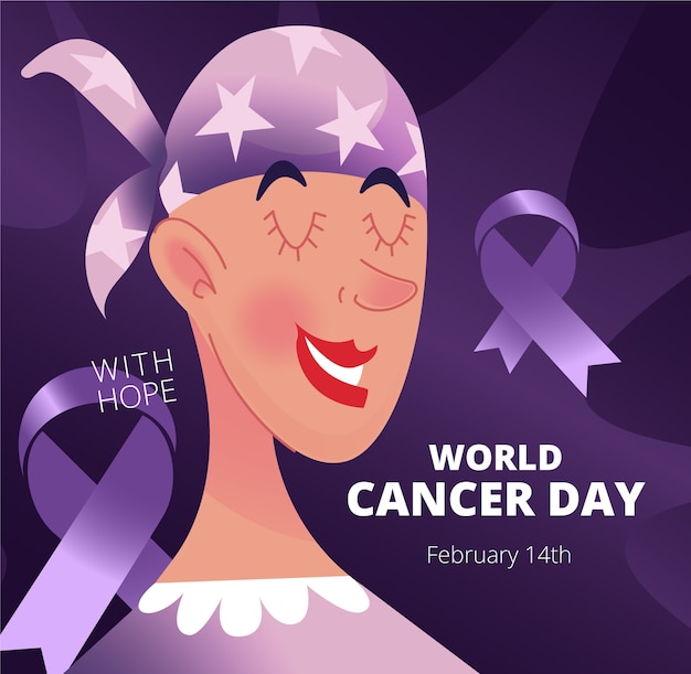 Illustrazione di giornata mondiale del cancro gradiente