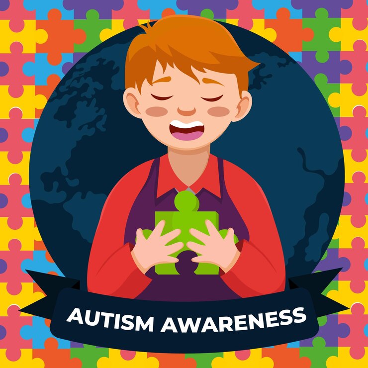 Vettore illustrazione di giornata mondiale di consapevolezza dell'autismo