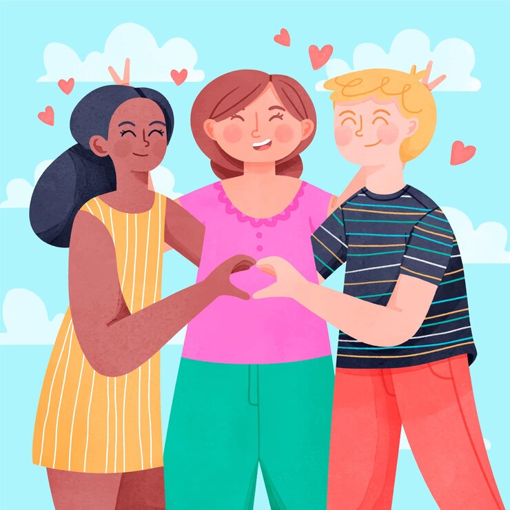 Vettore illustrazione di giorno dell'amicizia internazionale dell'acquerello dipinto a mano