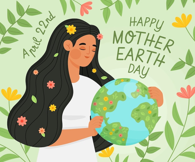 Illustrazione di giorno di madre terra piatto organico
