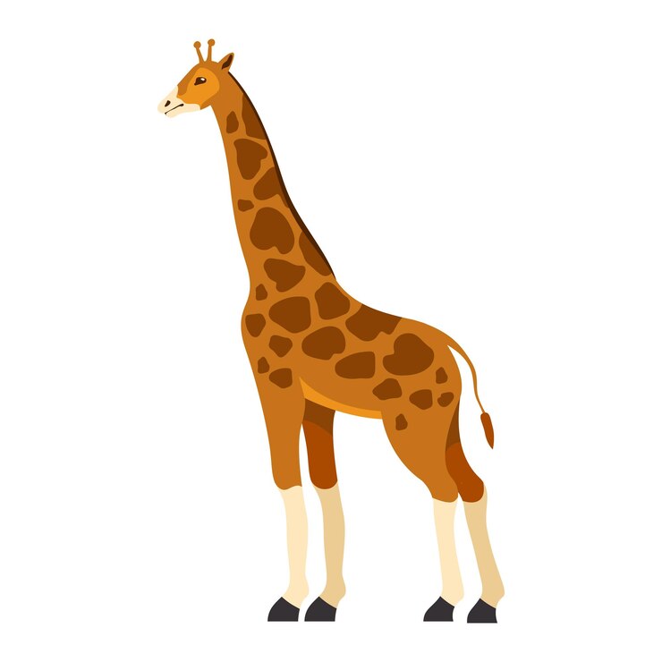 Vettore illustrazione di giraffa africana selvaggia di vettore
