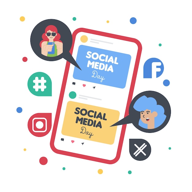 Illustrazione di Happy Social Media Day