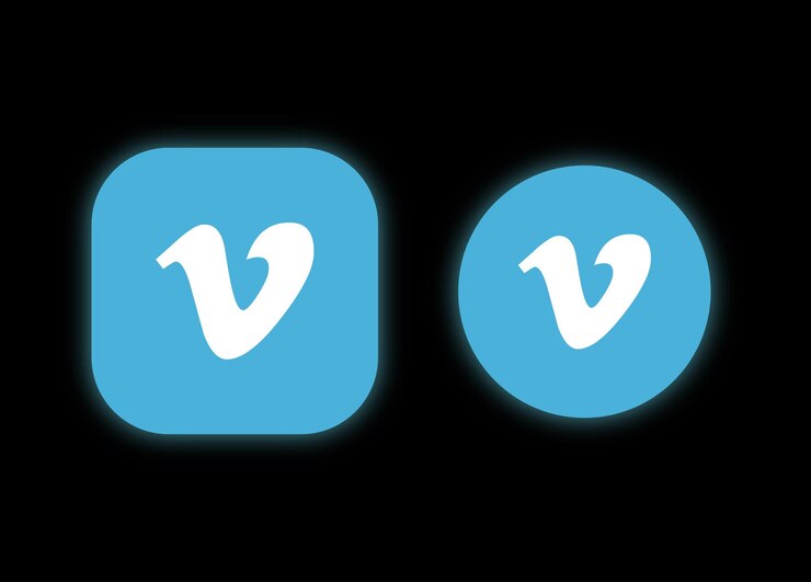 Vettore illustrazione di icone vimeo su sfondo nero