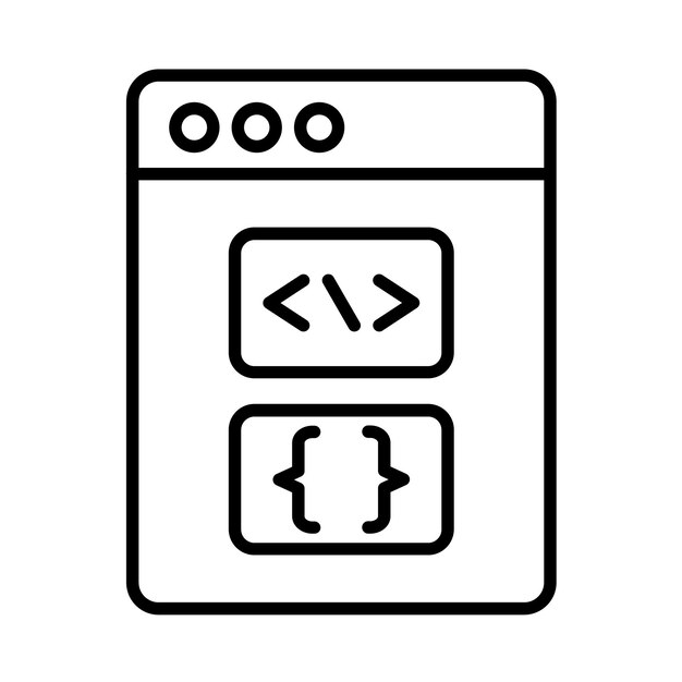 Illustrazione di linea del linguaggio di programmazione