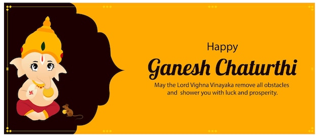 Illustrazione Di Lord Ganpati Sfondo Per Ganesh Chaturthi Festival Dell'India