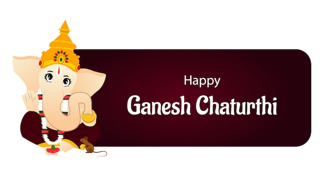 Illustrazione Di Lord Ganpati Sfondo Per Ganesh Chaturthi Festival Dell'India