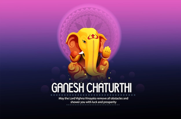 Illustrazione Di Lord Ganpati Sfondo Per Ganesh Chaturthi Festival Dell'India