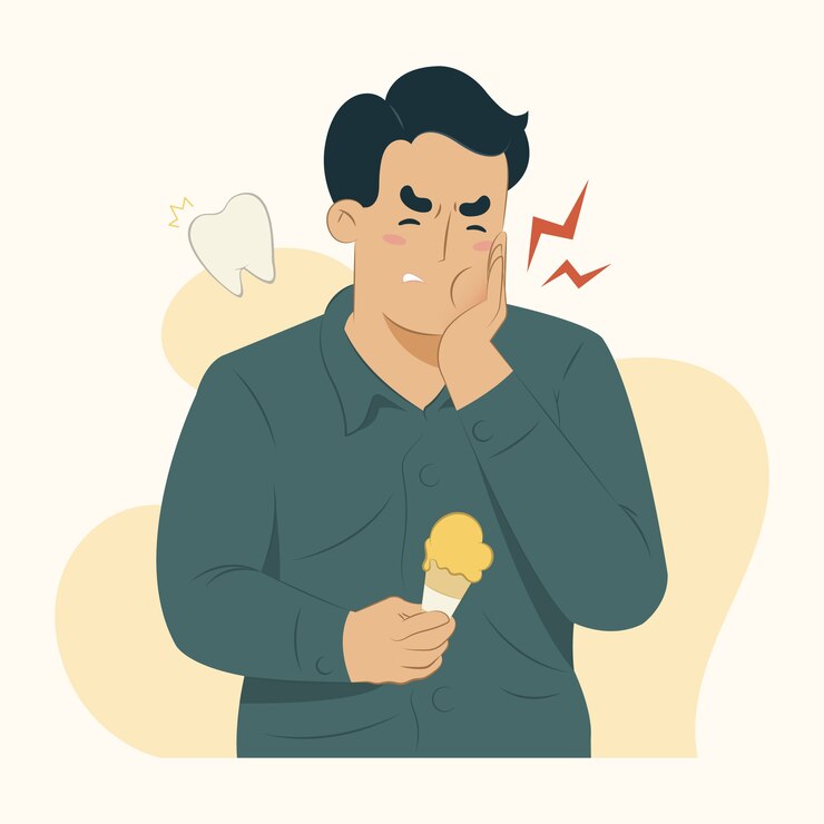 Illustrazione di mal di denti concetto di malattia