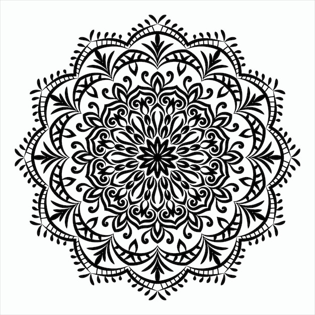 Illustrazione di mandala nera su stile doodle. cuori di mandala doodle disegnati a mano di vettore. decorativo