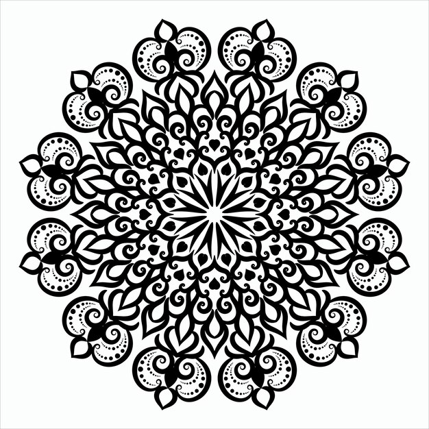 Illustrazione di mandala nera su stile doodle. cuori di mandala doodle disegnati a mano di vettore.