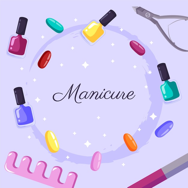 Illustrazione di manicure disegnata a mano