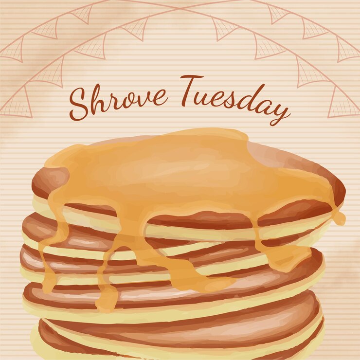 Vettore illustrazione di martedì grasso del giorno del pancake disegnato a mano