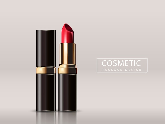 Illustrazione di mockup di rossetto rosso