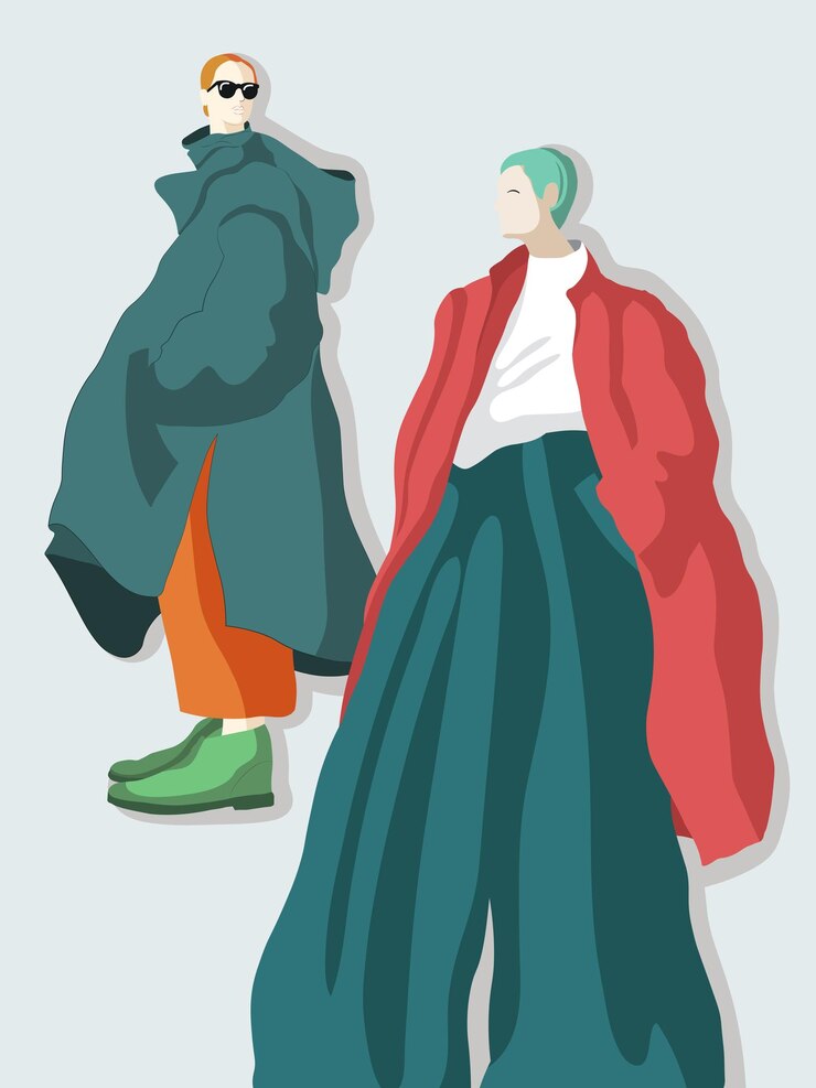 Vettore illustrazione di moda vettoriale street style colori alla moda