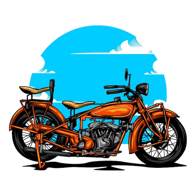 Illustrazione di moto retrò vintage