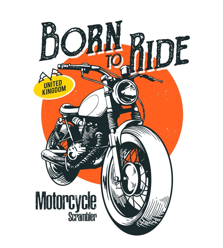Vettore illustrazione di moto scrambler