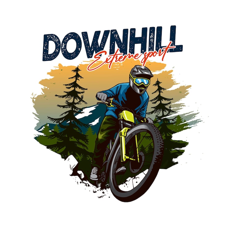 Vettore illustrazione di mountain bike per il design della maglietta