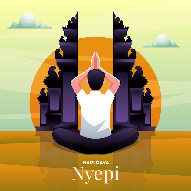 Illustrazione di nyepi sfumata