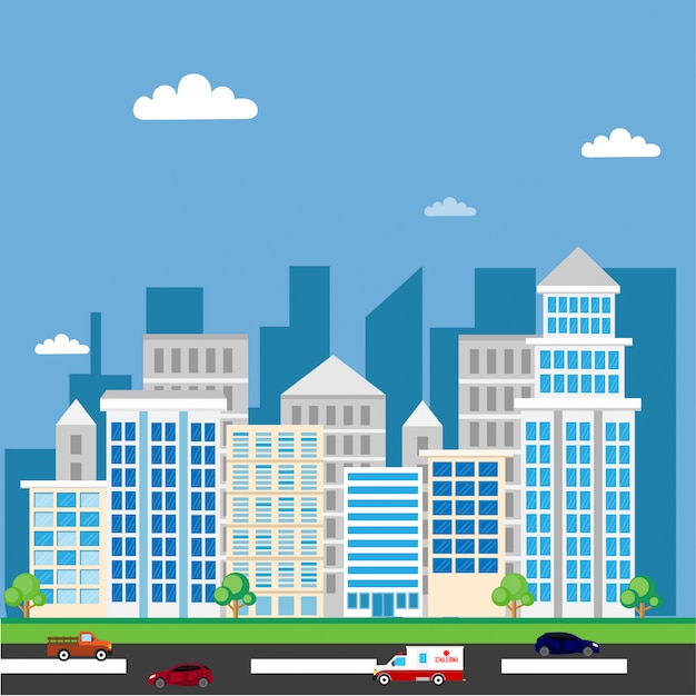 Illustrazione di paesaggio di città