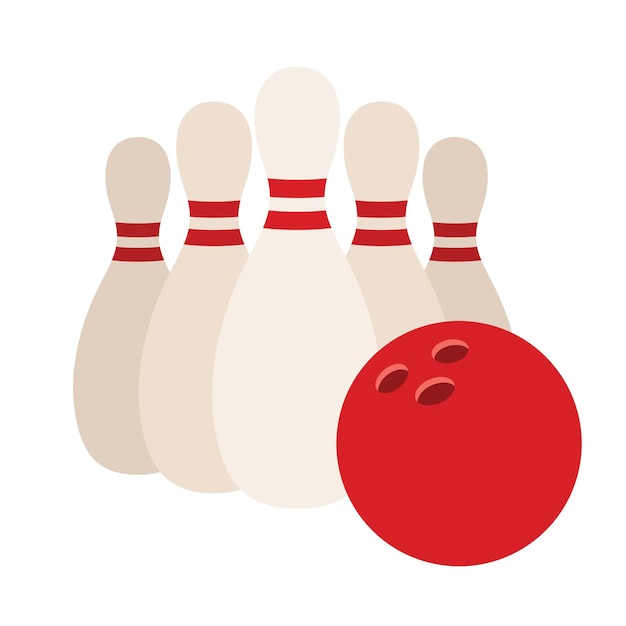 Illustrazione di palla da bowling e spilli