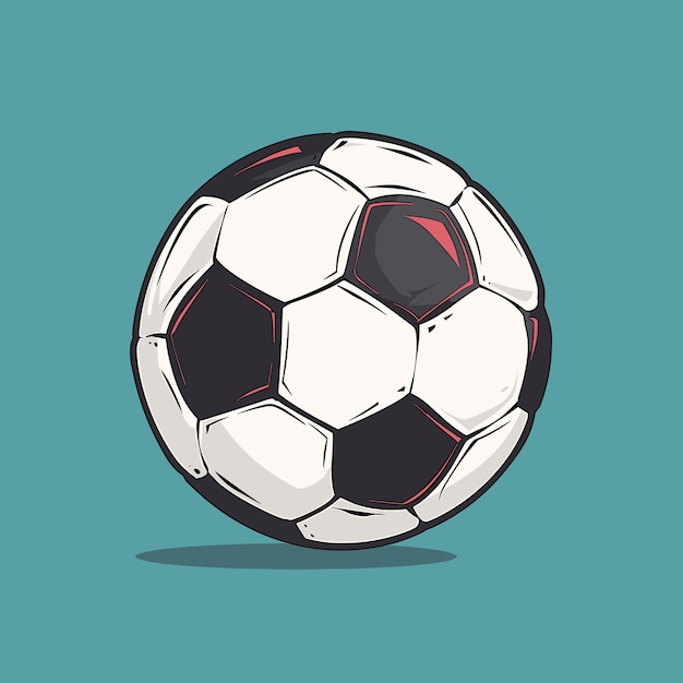 Illustrazione di palla da calcio a cartoni animati disegno vettoriale di clip art di calcio