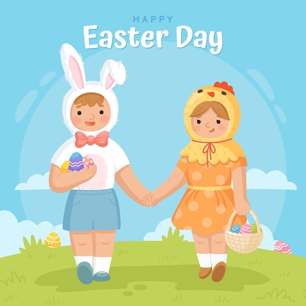 Illustrazione di Pasqua piatta