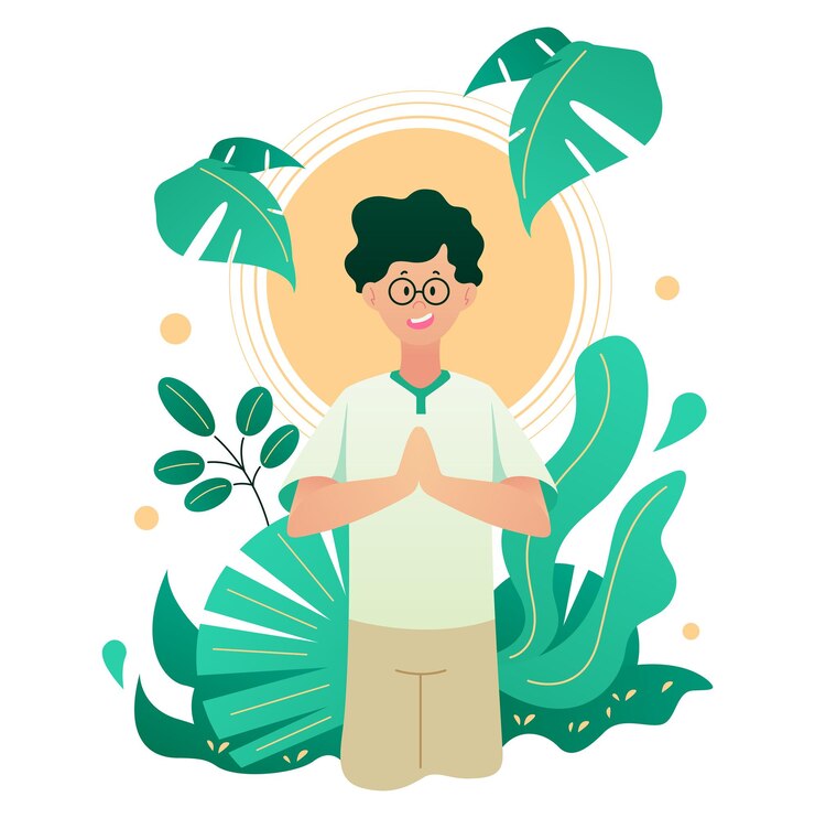 illustrazione di persone che pregano nel giorno di isra miraj