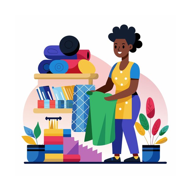 Illustrazione di persone nere che fanno acquisti