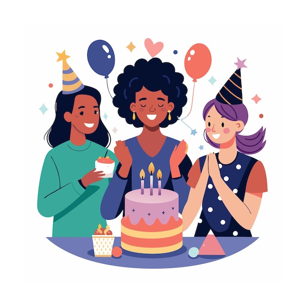 Illustrazione di persone nere felici