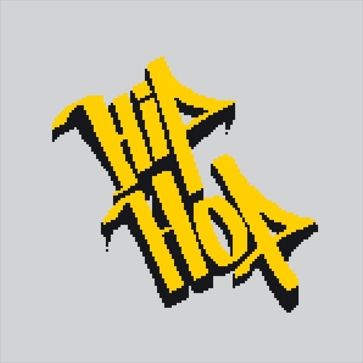 Vettore illustrazione di pixel art graffiti a parete graffiti pixelati tag a parete icona di graffiti tag pixelata