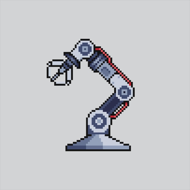 Illustrazione di pixel art Logistic Claw Pixelated Industrial Robot Logistic Industrial Claw Robot pix