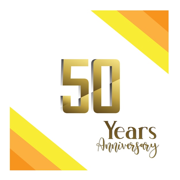 Illustrazione di progettazione del modello di vettore di colore dell'oro di celebrazione di anniversario di 50 anni