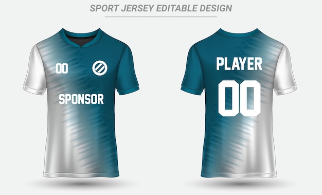 Illustrazione di progettazione della maglietta sportiva della maglia di calcio
