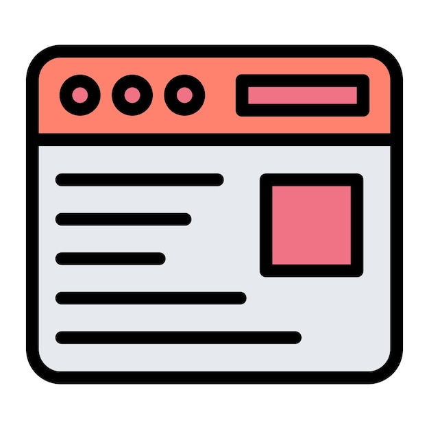 Illustrazione di progettazione di icone vettoriali di contenuti del sito web