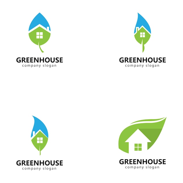 illustrazione di progettazione di logo della casa verde