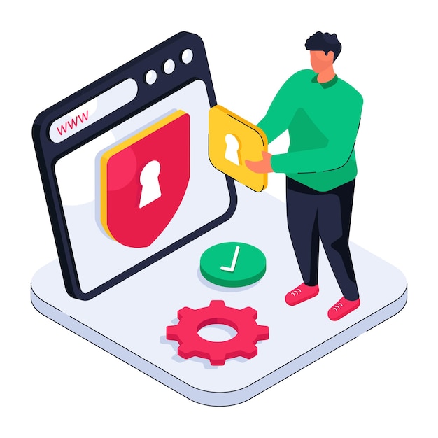 Illustrazione di progettazione moderna della sicurezza web