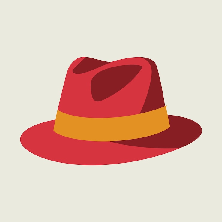 Vettore illustrazione di red fedora hat