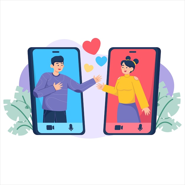 Illustrazione di relazione a lunga distanza di San Valentino