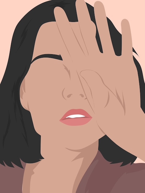 Illustrazione di ritratto astratto di donna Boho Donna femminismo sfondo artistico per poster di stampa artistica