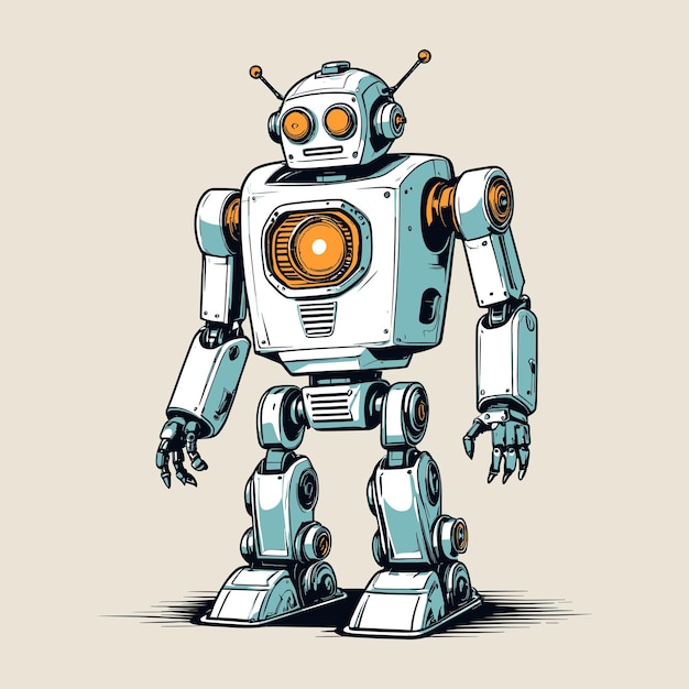 Illustrazione di robot retro dei cartoni animati