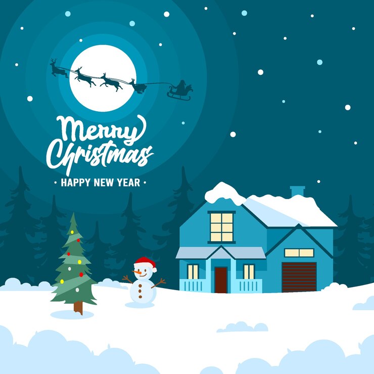 Illustrazione di saluto di buon Natale