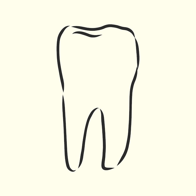 illustrazione di schizzo vettoriale del dente umano vettoriale isolato