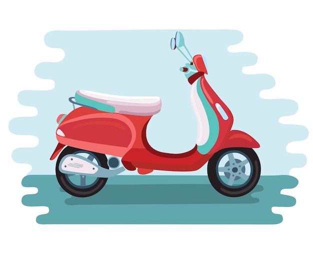 illustrazione di scooter retrò isolato